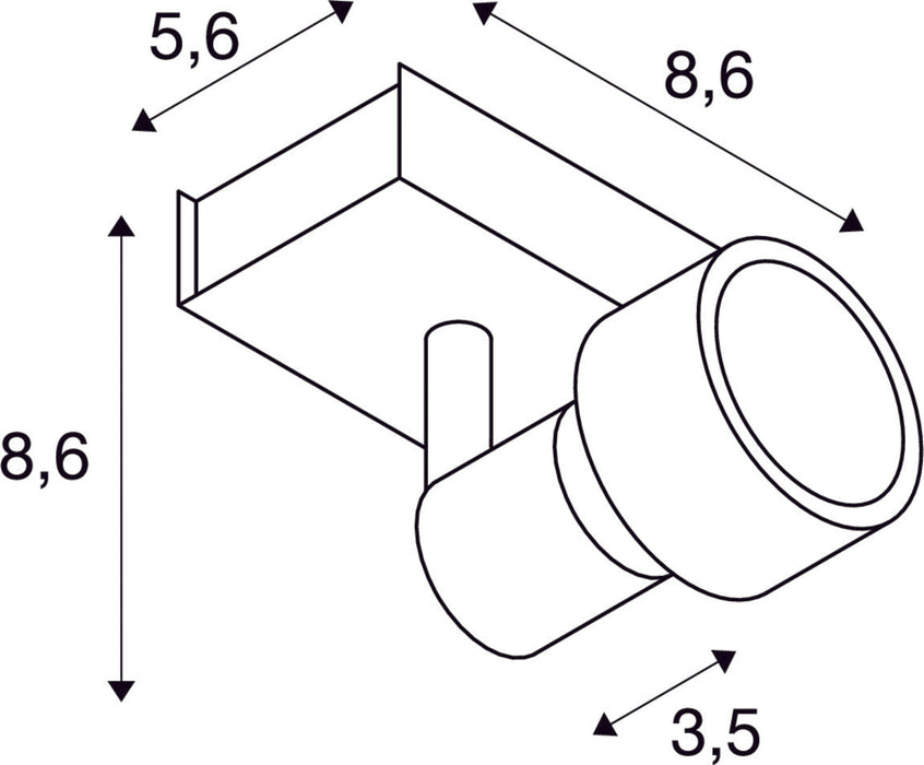 PURI 1 wall and ceiling light, single-headed, QPAR51, matt black, max. 50W, with deco ring