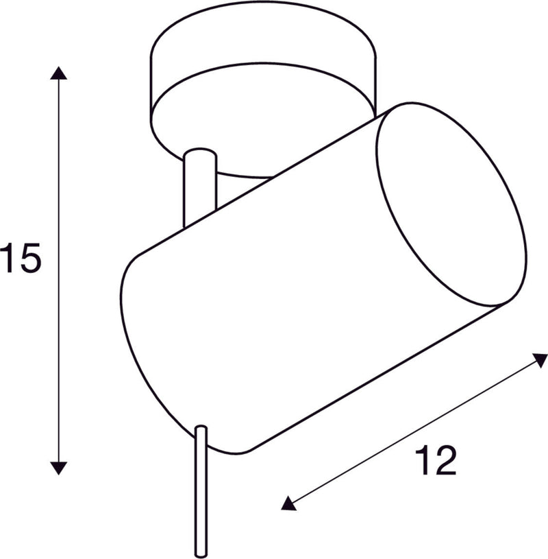 ASTO TUBE 1, wall and ceiling light, single-headed, PAR 20, round, white, max. 75 W