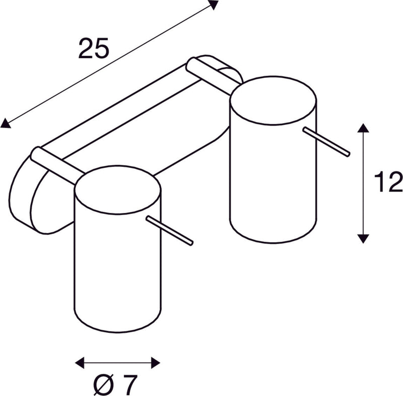 ASTO TUBE 2 wall and ceiling light, double-headed, PAR 20, round, white, max. 150 W