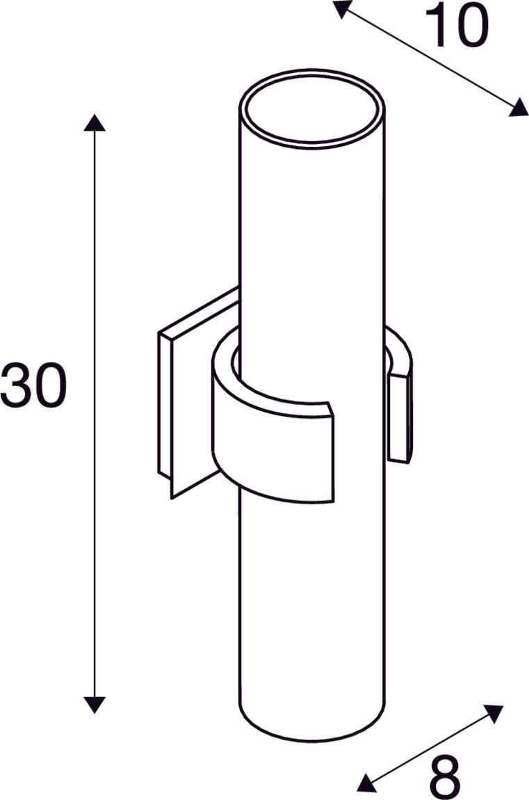 DENA 2 wall light, double-headed, A60, brushed aluminium, L/W/H 10/8/30, glass partially frosted, max. 80W