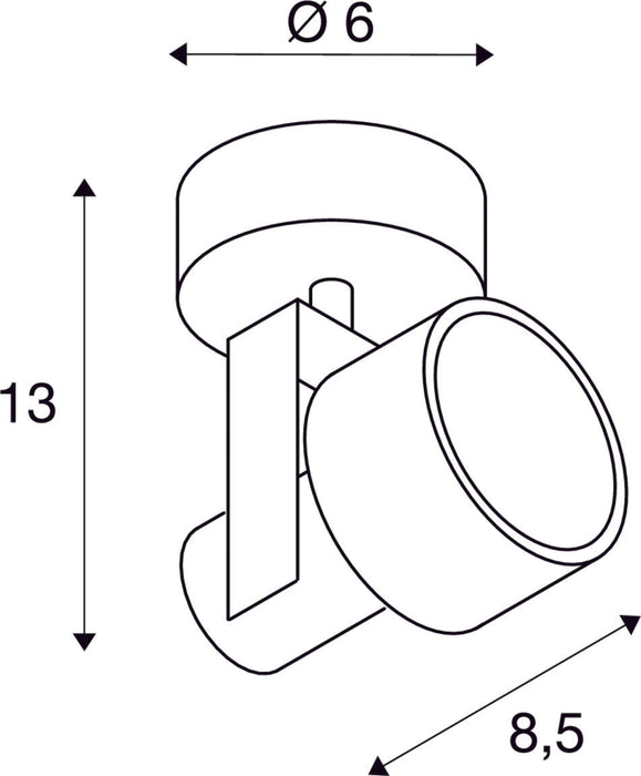 INDA wall and ceiling light, spot, QPAR51, matt white, max. 50 W