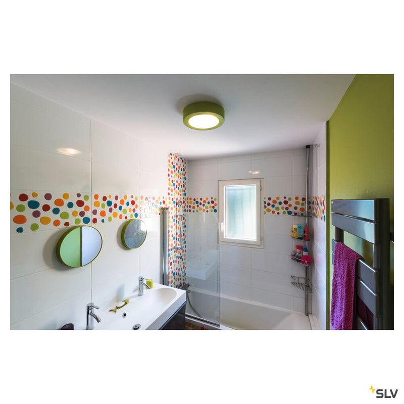 PLASTRA 105, ceiling light, TC-DSE, round, white plaster, max. 50 W