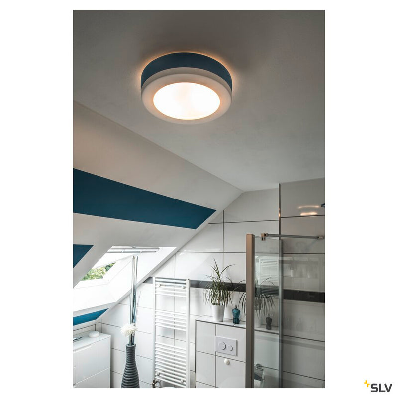 PLASTRA 105, ceiling light, TC-DSE, round, white plaster, max. 50 W