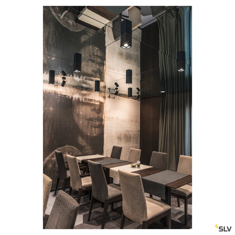 PLASTRA, ceiling light, QPAR51, square, white plaster, max. 35 W