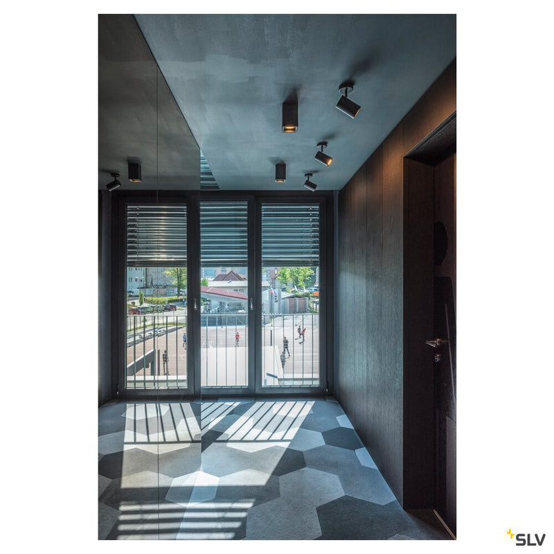 ENOLA_B, wall and ceiling light, spot, single-headed, QPAR51, black, max. 50W