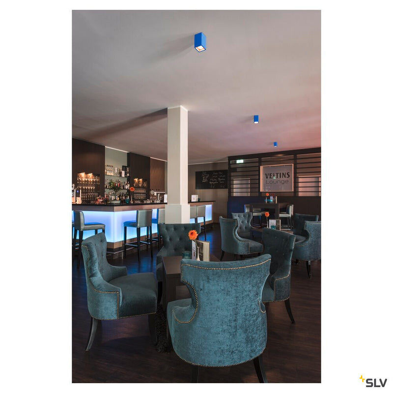 PLASTRA, ceiling light, QPAR51, square, white plaster, max. 35 W