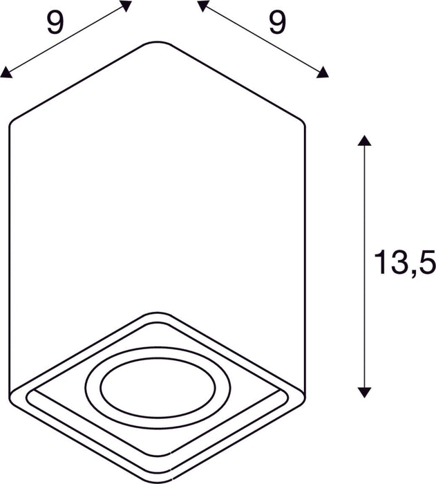 PLASTRA, ceiling light, QPAR51, square, white plaster, max. 35 W