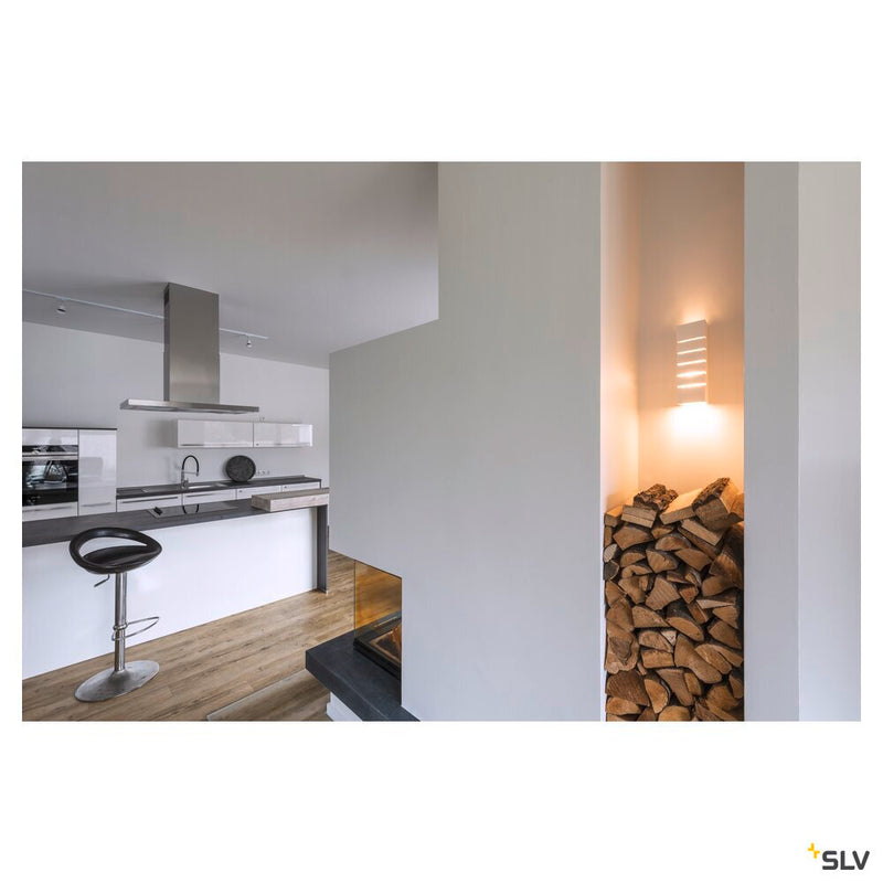 PLASTRA wall light, square, 100 Slot, white plaster, E14, max. 40 W