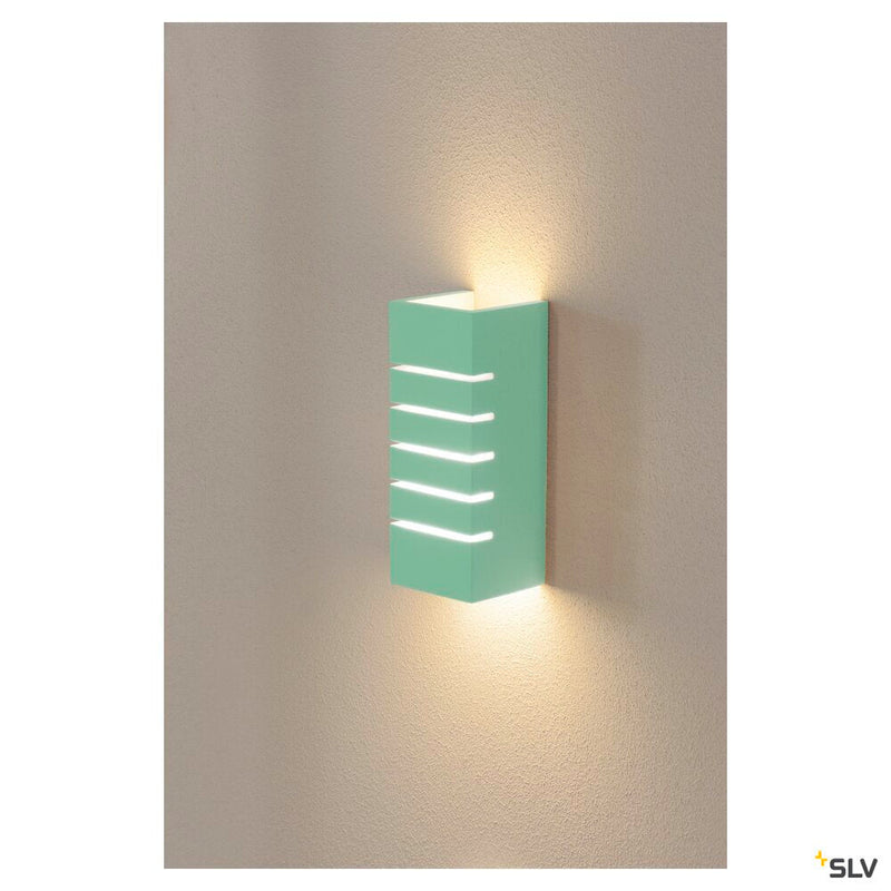 PLASTRA wall light, square, 100 Slot, white plaster, E14, max. 40 W