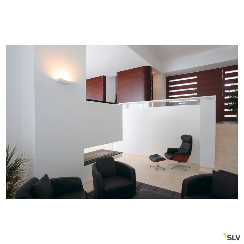 PLASTRA 102 CURVE, wall light, white plaster, QT-DE12, max. 100 W