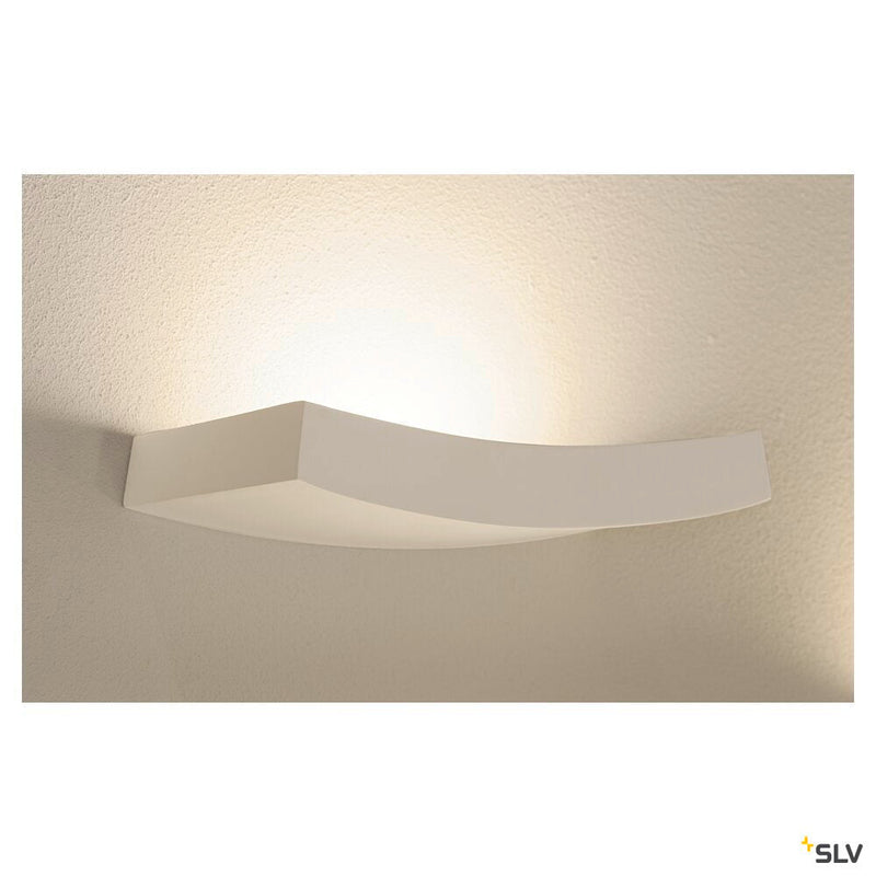 PLASTRA 102 CURVE, wall light, white plaster, QT-DE12, max. 100 W