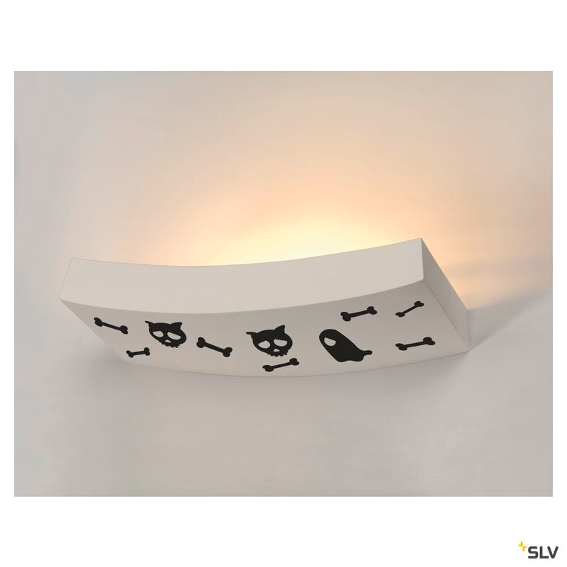 PLASTRA 102 CURVE, wall light, white plaster, QT-DE12, max. 100 W