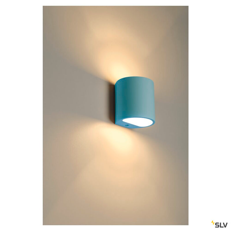 PLASTRA 104, wall light, QT14, round, white plaster, QT14, max. 42 W