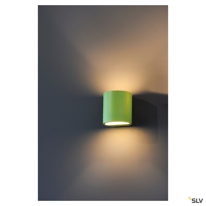 PLASTRA 104, wall light, QT14, round, white plaster, QT14, max. 42 W