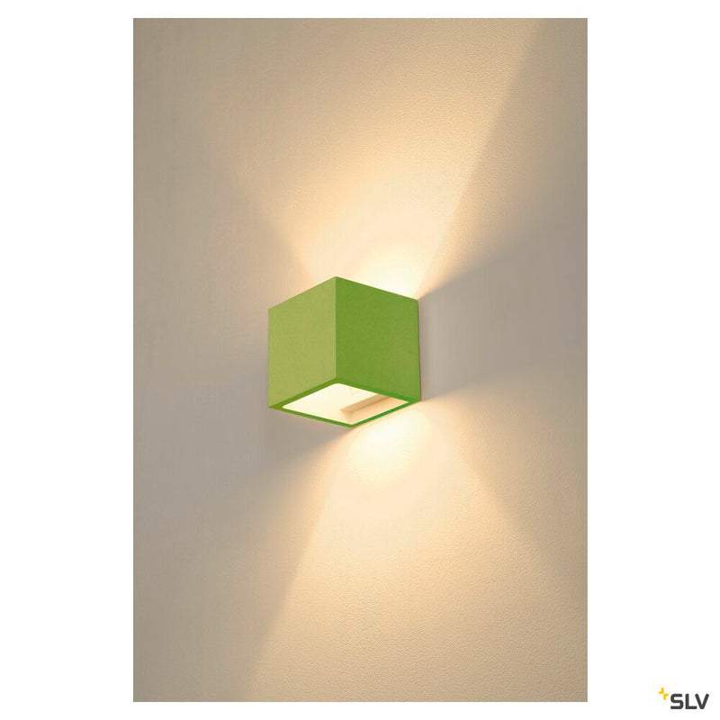 PLASTRA wall light, QPAR51, square, Cube, white plaster, max. 42 W