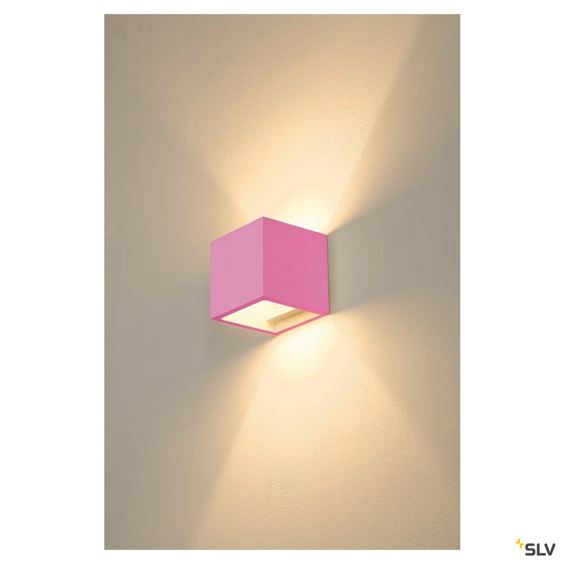 PLASTRA wall light, QPAR51, square, Cube, white plaster, max. 42 W