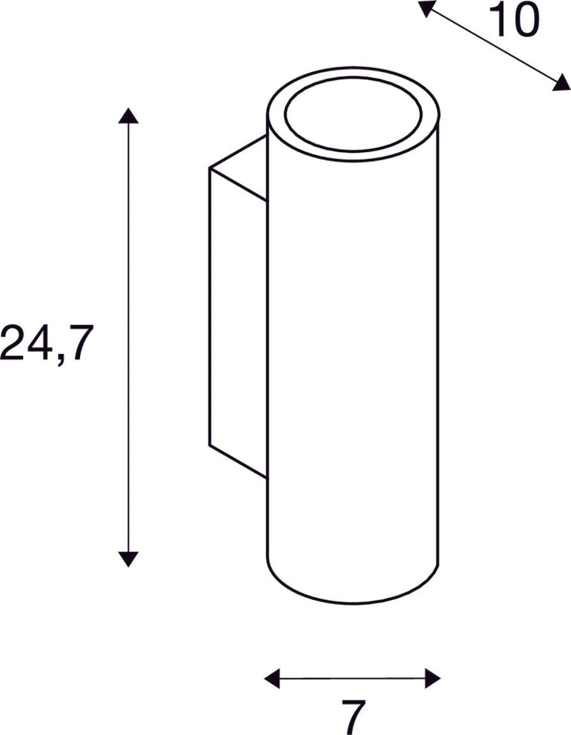 PLASTRA wall light, QPAR51, round, tube, white plaster, max. 70W