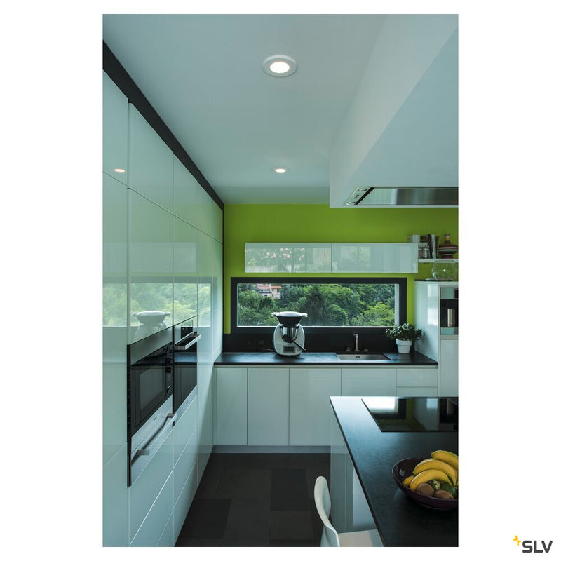 PLASTRA, recessed fitting, QPAR51, round, white plaster, max. 35W