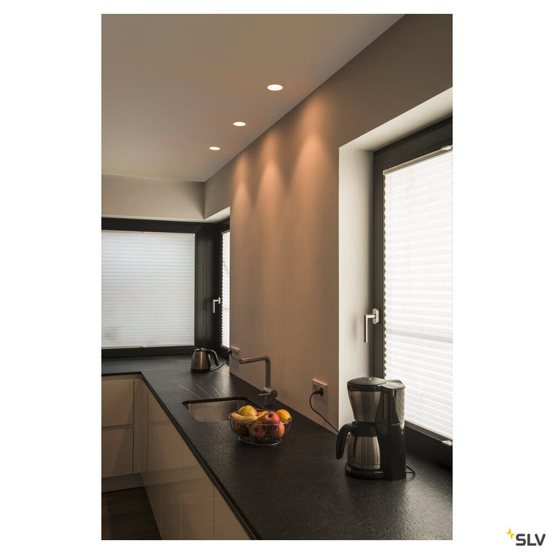 PLASTRA, recessed fitting, QPAR51, round, white plaster, max. 35W