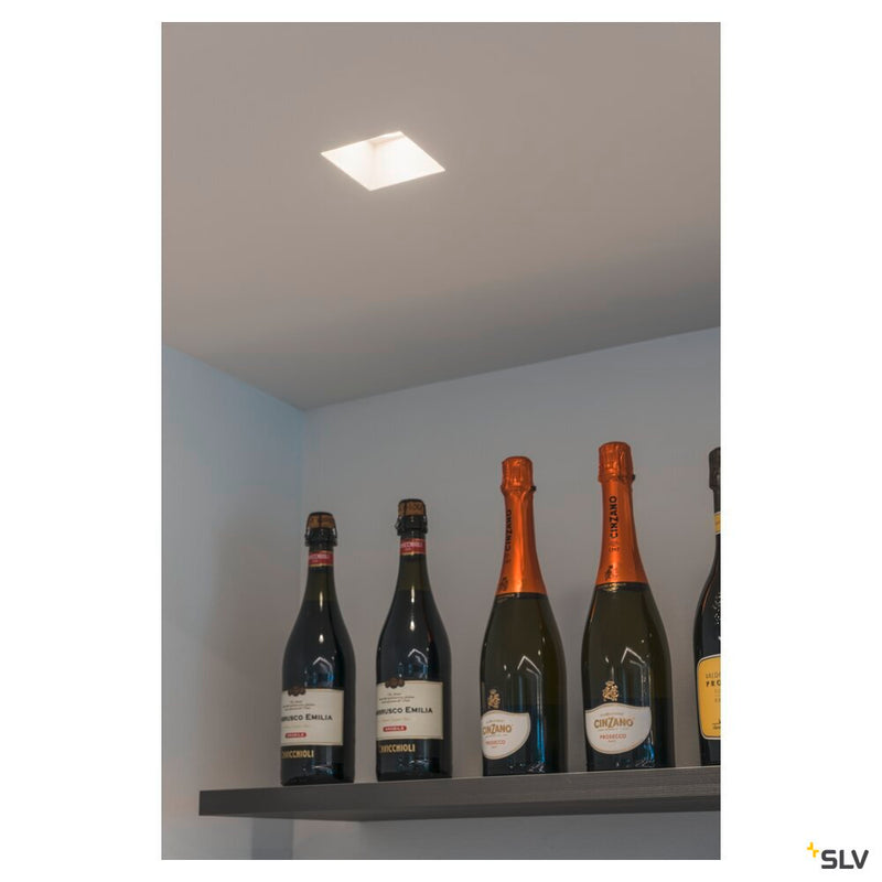 PLASTRA, recessed fitting, QPAR51, square, white plaster, max. 35W