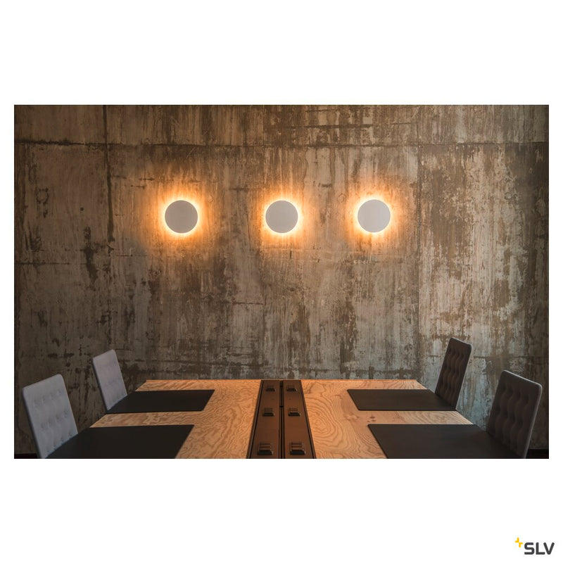 PLASTRA, wall light, LED, 3000K, round, white plaster, Ø 30cm