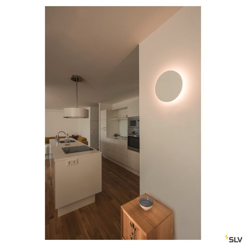 PLASTRA, wall light, LED, 3000K, round, white plaster, Ø 30cm