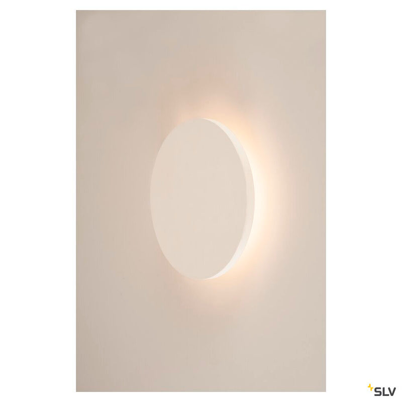 PLASTRA, wall light, LED, 3000K, round, white plaster, Ø 30cm