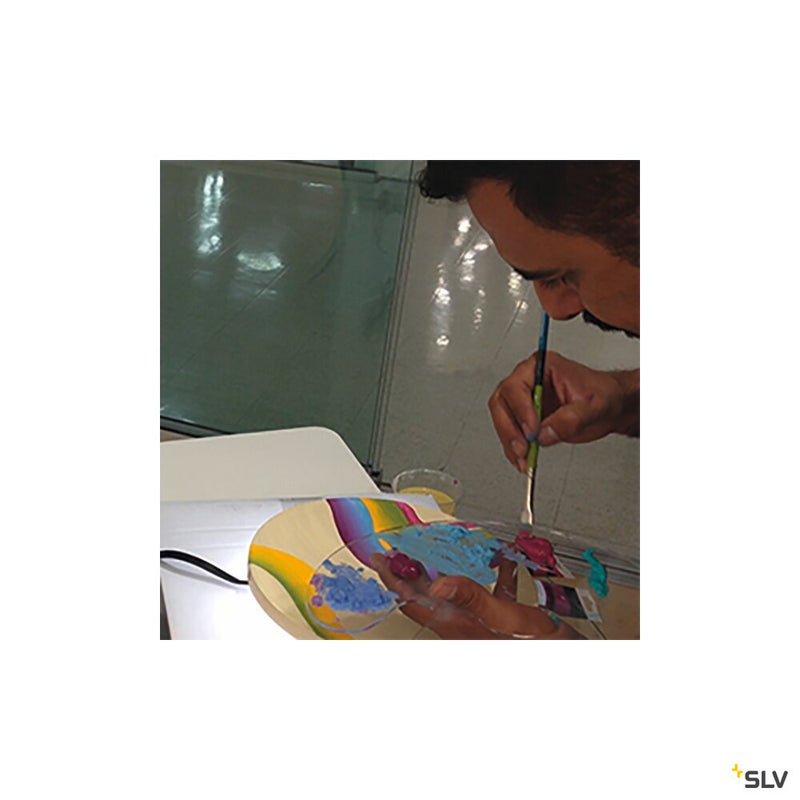 PLASTRA, wall light, LED, 3000K, round, white plaster, Ø 30cm