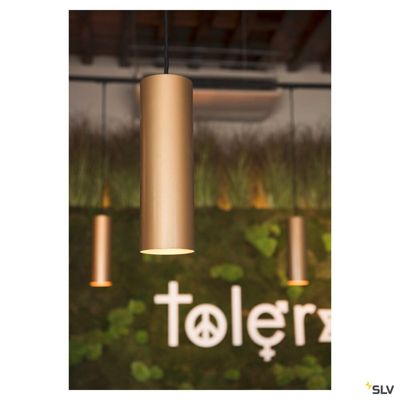 ENOLA pendant, TC-(D,H,T,Q)SE, round, gold, max. 60W, incl. gold canopy