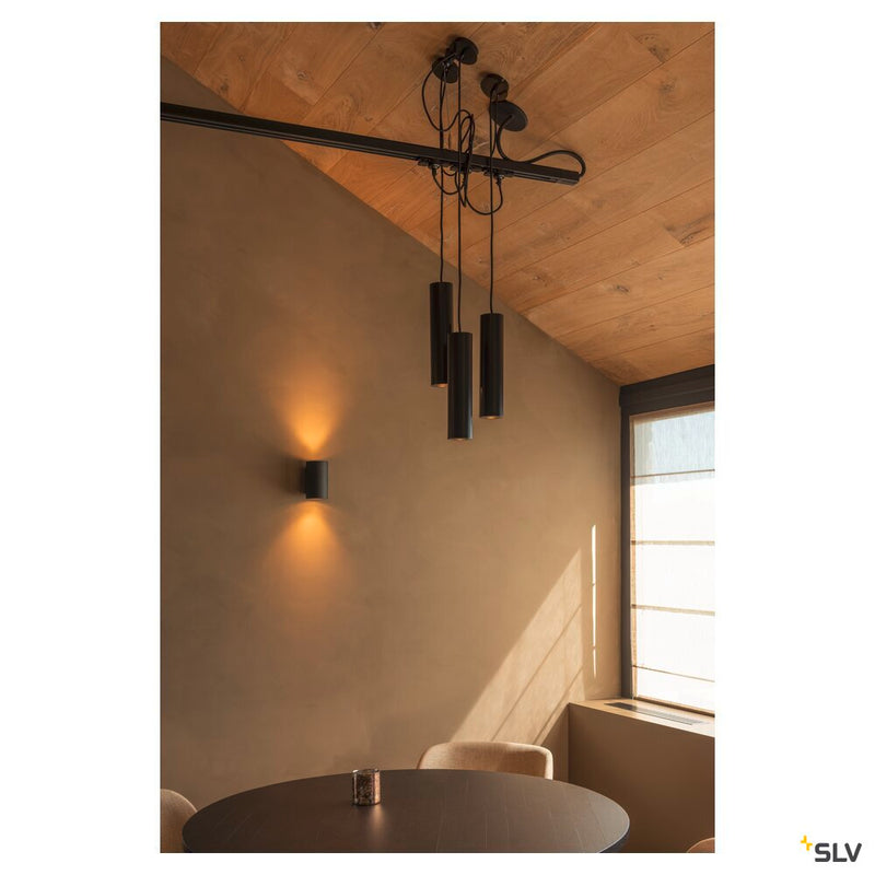 ENOLA pendant, A60, round, matt black, E27, max. 60W, incl. black canopy