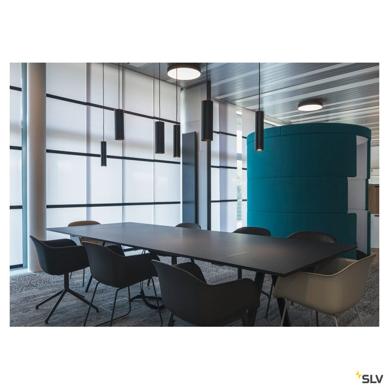 ENOLA pendant, A60, round, matt black, E27, max. 60W, incl. black canopy