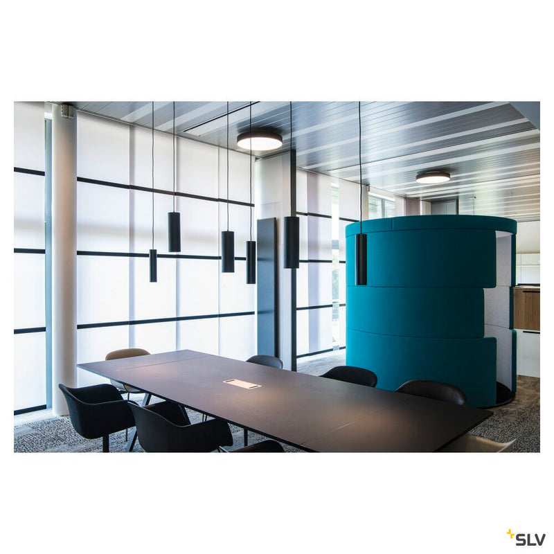 ENOLA pendant, A60, round, matt black, E27, max. 60W, incl. black canopy