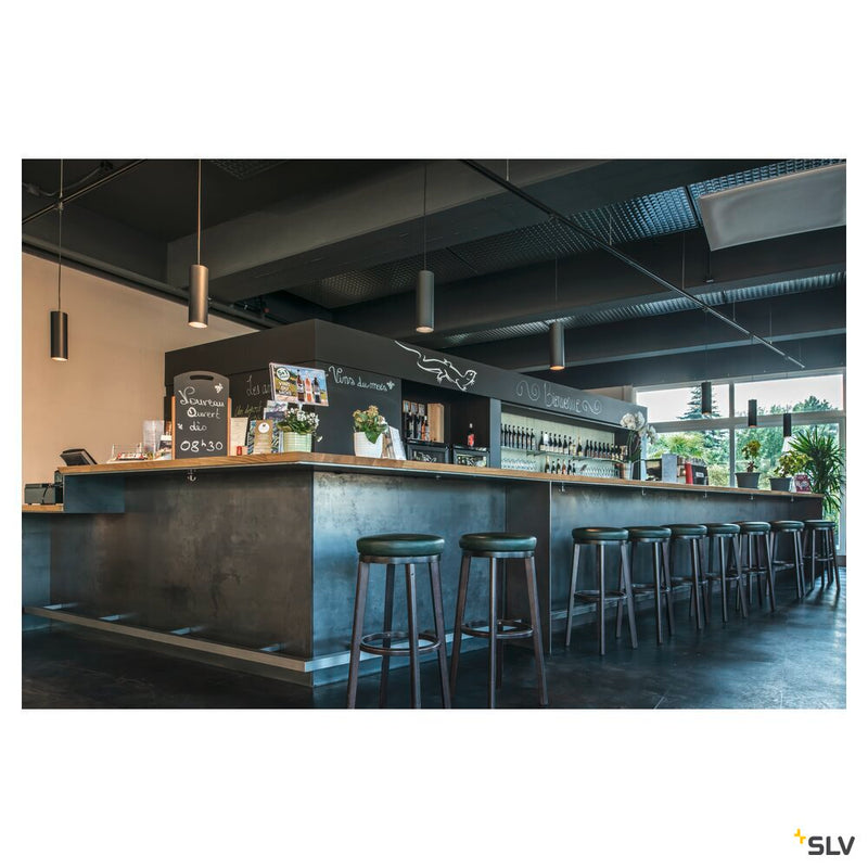 ENOLA pendant, A60, round, matt black, E27, max. 60W, incl. black canopy