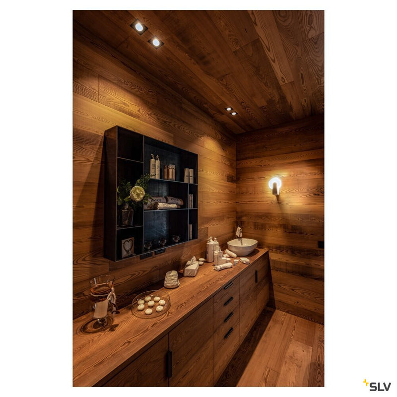 PATTA-I, LED outdoor recessed ceiling light, round DL IP65 black 1800-3000K