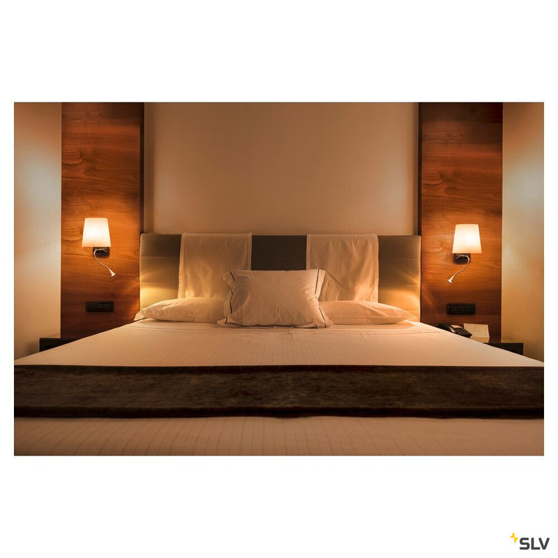 COUPA FLEX wall light, QT14, 3000K, chrome, frosted glass, 43W,