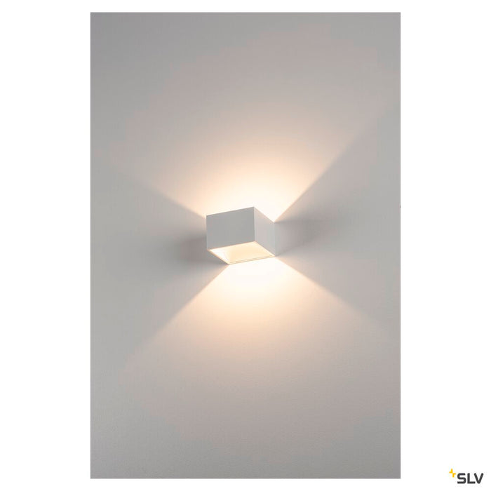 LOGS IN wall light, LED, 3000K, square, white, incl. LED driver