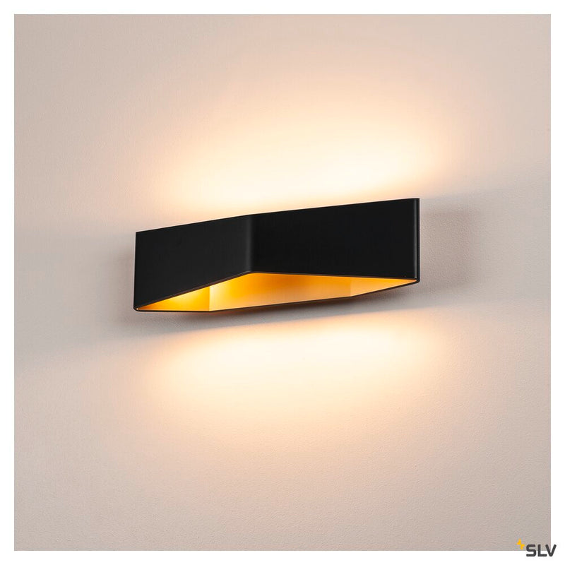 CARISO WL-4, wall light, LED, 2700K, black/brass, 2x9W