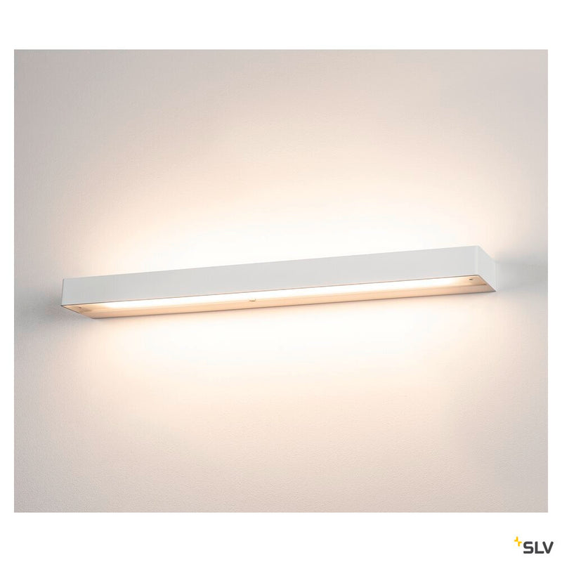 SEDO 14, wall light, LED, 3000K, square, white, frosted glass, L/W/H 59.5/8.5/4 cm, 17W