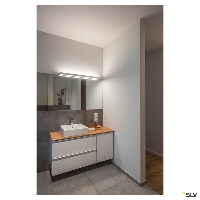 SEDO 21, wall light, LED, 3000K, square, brushed aluminium, frosted glass, L/W/H 89.5/8.5/4 cm, energy saving lamp, 33 W