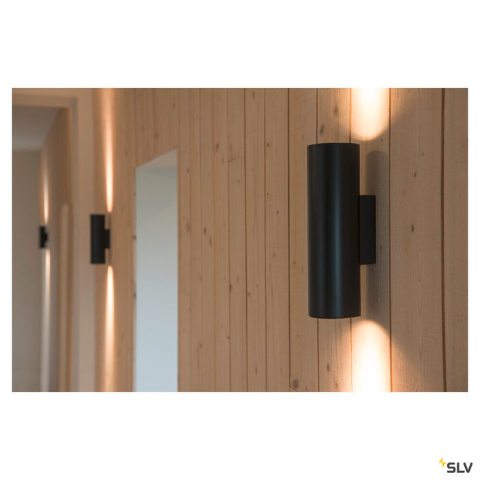 ENOLA_B, wall light, QPAR51, round, up/down, black, max. 50W, incl. deco ring black