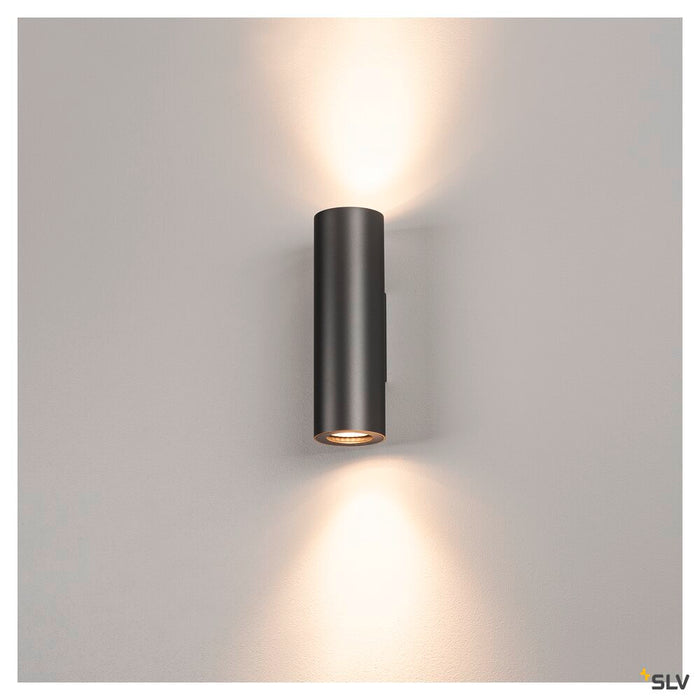 ENOLA_B, wall light, QPAR51, round, up/down, black, max. 50W, incl. deco ring black