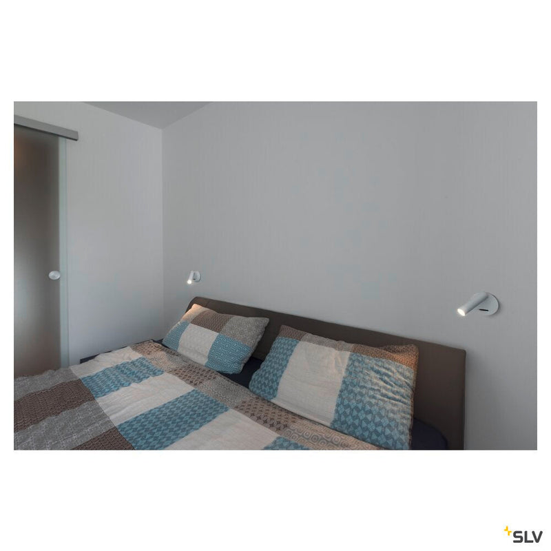 KARPO, wall and ceiling light, single-headed, LED, 3000K, round, black, with switch, 7.5W