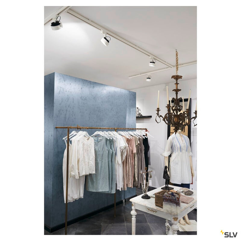 KALU TRACK, spot for 240V 3-phase track, LED, 3000K, round, white, incl. 3-phase adapter