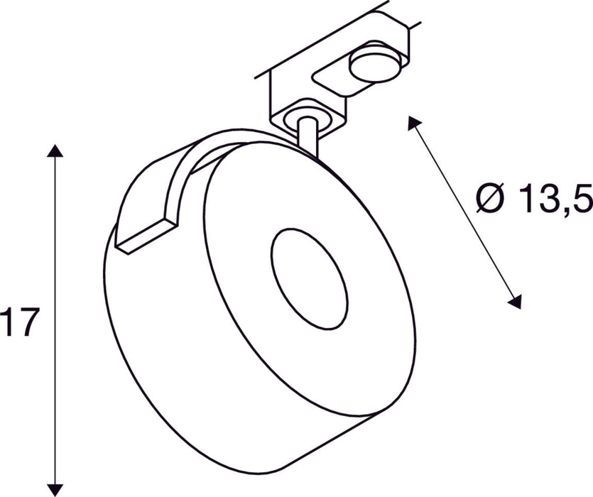 KALU TRACK, spot for 240V 3-phase track, LED, 3000K, round, white, incl. 3-phase adapter