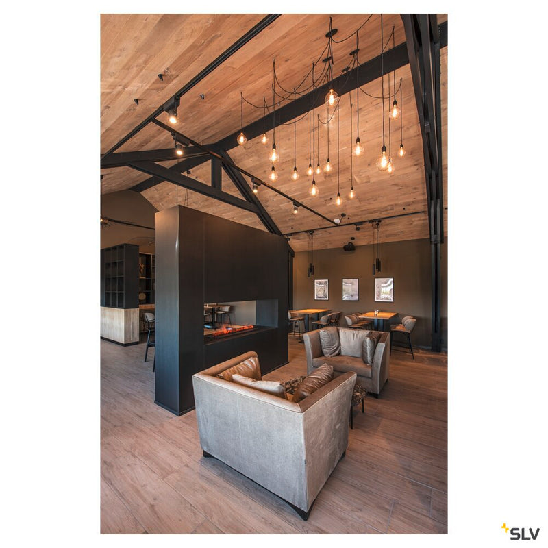 ENOLA pendant, A60, round, matt black, E27, max. 60W, incl. black canopy