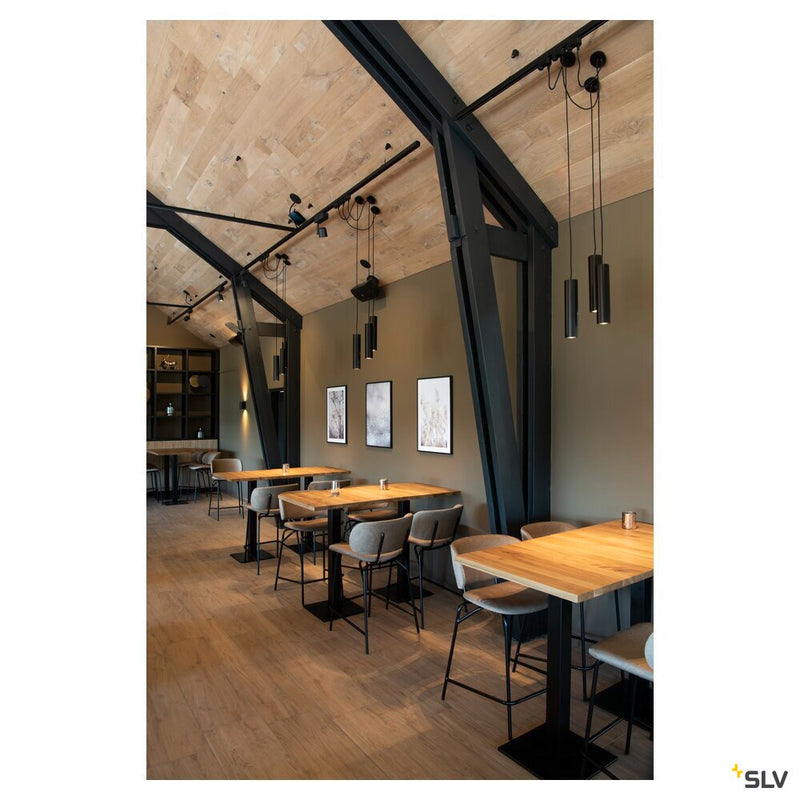 ENOLA pendant, A60, round, matt black, E27, max. 60W, incl. black canopy