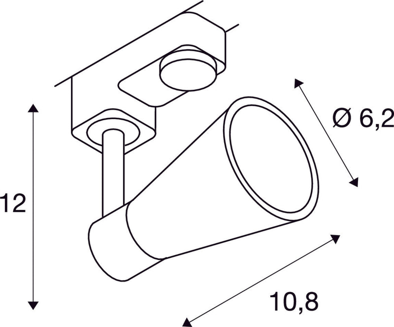 AVO, spot for high-voltage 3-phase track, QPAR51, white, max. 50W, incl. 3-phase adapter