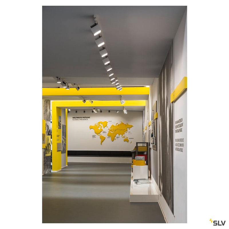 EURO CUBE, spot for 240V 3-phase track, LED, 4000K, white, 60°, incl. 3-phase adapter