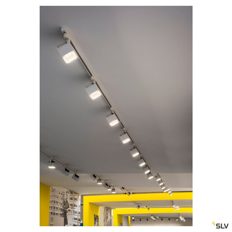 EURO CUBE, spot for 240V 3-phase track, LED, 4000K, white, 60°, incl. 3-phase adapter