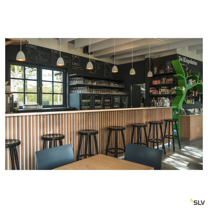 PARA CONE 14, pendant for 240V 3-phase track, QPAR51, round, white/gold, Ø 13.3 cm, incl. 3-phase adapter, white